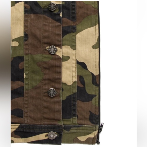$248 Veronica Beard Slate Dickey Jacket insert Camo black tan green Denim 00-14 - Picture 11 of 15